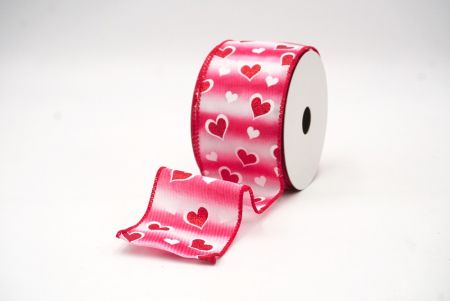 Red Glitter Valentine Heart Wired Ribbon_KF8498GC-7-7