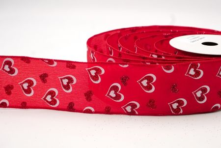 Ruban de cœur en forme de cœur de la Saint-Valentin à carreaux pailleté rouge_KF8503GC-7-7