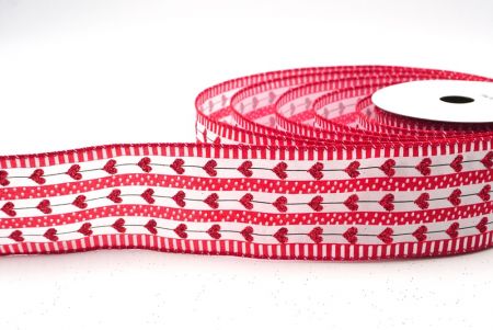 Red PolkaDots & Glitter Heart Wired Ribbon_KF8506GC-1-7