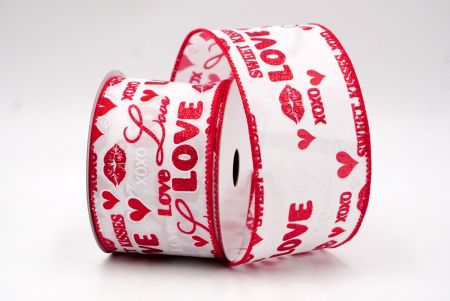 White_Love, Kisses and XOXO Wired Ribbon_KF8508GC-1-7