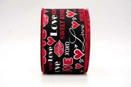 Black_Love, Kisses and XOXO Wired Ribbon_KF8508GC-53-7