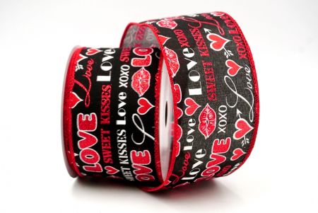 Black_Love, Kisses and XOXO Wired Ribbon_KF8508GC-53-7