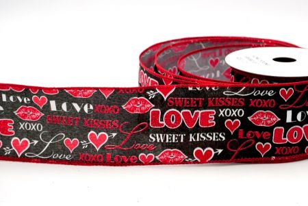 Schwarz_Liebe, Küsse und XOXO Drahtband_KF8508GC-53-7