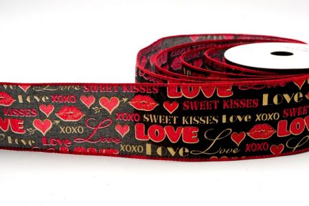 Black_Love, Kisses and XOXO Wired Ribbon_KF8509GC-53-7