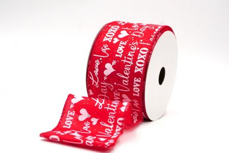 Red & White Valentines Day & XOXO designs Wired Ribbon_KF8514GC-7-7