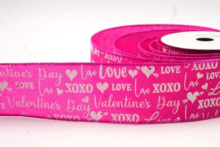 Pink Valentines Day & XOXO designs Wired Ribbon_KF8515GC-40-40