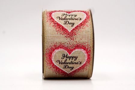 Khaki_Happy Valentine's Day Wired Ribbon_KF8518GC-13-183