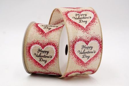 Khaki_Happy Valentine's Day Wired Ribbon_KF8518GC-13-183