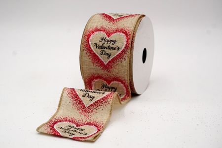 Khaki_Happy Valentine's Day Wired Ribbon_KF8518GC-13-183