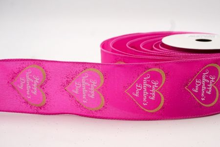 Hot Pink_Happy Valentine's Day Wired Ribbon_KF8520GC-40-218