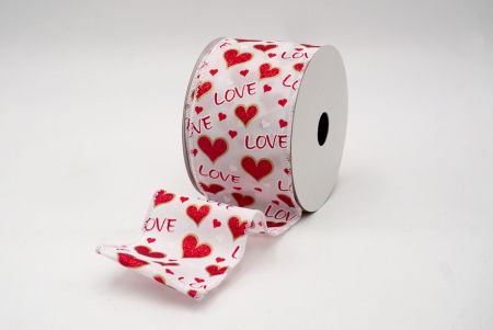 Wit_Glitterige Valentijnsdag Hart en Liefde Bedrade Lint_KF8522GC-1-1