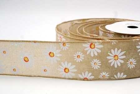 Khaki Glittered_Albus Flos Daisy Funea Ribbons_KF8527GC-13-183