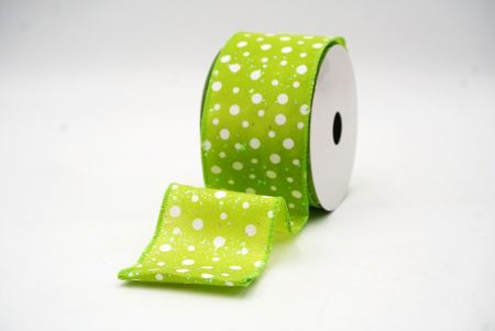 Nastro di Rame con Design a Pois Verde Mela_KF8533GC-15-190