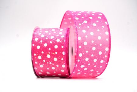 Hot Pink Polka Dots Design Wired Ribbon_KF8533GC-40-218