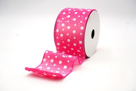 Hot Pink Polka Dots Design Wired Ribbon_KF8533GC-40-218