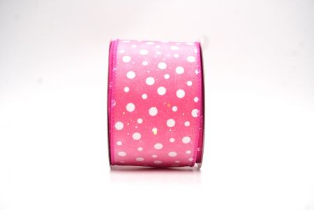 Pink Polka Dots Design Wired Ribbon_KF8533GC-5-213