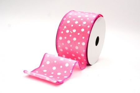 Pink Polka Dots Design Wired Ribbon_KF8533GC-5-213