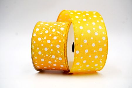 Yellow Polka Dots Design Wired Ribbon_KF8533GC-6-6