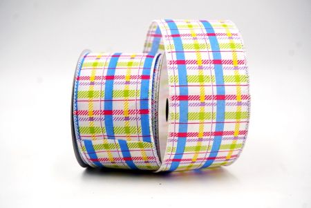 Blue Spring Plaid Wired Ribbon_KF8534GC-1-1