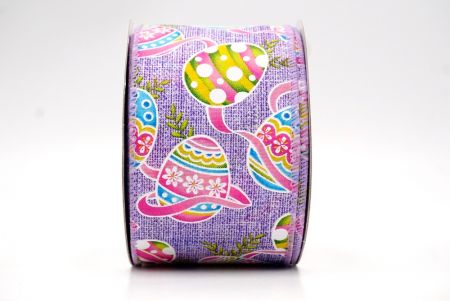 Purple_Festive Easter Egg Wired Ribbon_KF8537GC-11-11