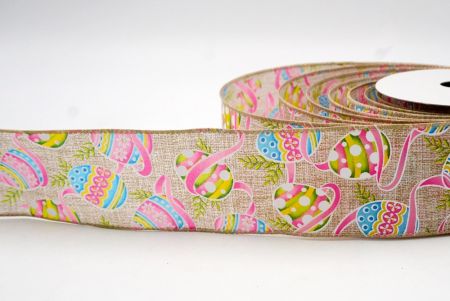 Khaki_Festive Easter Egg Wired Ribbon_KF8537GC-13-183