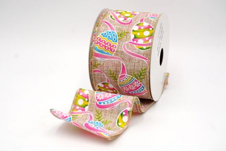 Khaki_Festive Easter Egg Wired Ribbon_KF8537GC-13-183