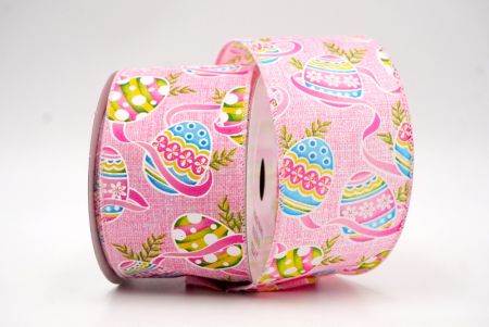 Pink_Festive Easter Egg Wired Ribbon_KF8537GC-5-5