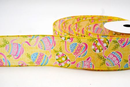 Yellow_Festive Easter Egg Wired Ribbon_KF8537GC-6-6