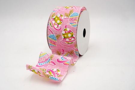 Pink_Glittery Festive Easter Egg Wired Ribbon_KF8538GN-5