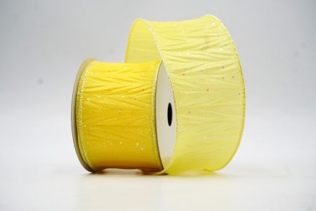 Nastro di Raso a Molla Solido Multicolore con Glitter Giallo_KF8540GN-6