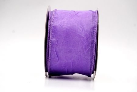 Purple Solid Spring Crumpled Design Wired Ribbon_KF8541GC-11-11