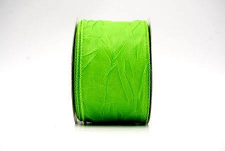 Apple Green Solid Spring Crumpled Design Wired Ribbon_KF8541GC-15-190