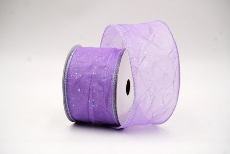 Fita com Arame de Design Enrugado Sólido de Glitter Roxo Primavera_KF8542GN-11