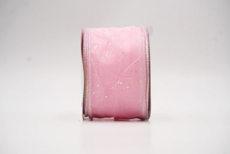 Nastro metallico con design a grinze primaverili in glitter rosa chiaro_KF8542GN-5