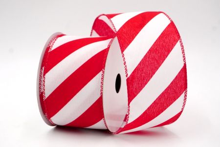 Red_Diagonal Stripe and Plaid Wired Ribbon_KF8548GC-7-7