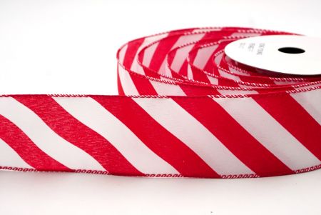 Red_Diagonal Stripe and Plaid Wired Ribbon_KF8548GC-7-7