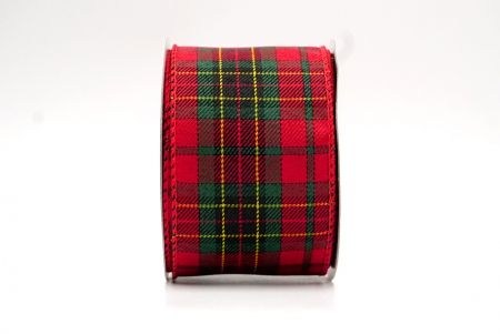 Red_Diagonal Stripe and Plaid Wired Ribbon_KF8549GC-7-7