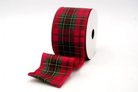 Red_Diagonal Stripe and Plaid Wired Ribbon_KF8549GC-7-7