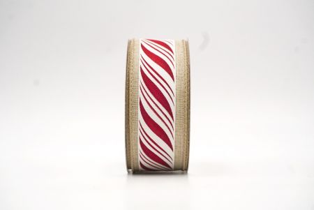 Light Brown Swirl Candy Canes Wired Ribbon_KF8552GC-13-183