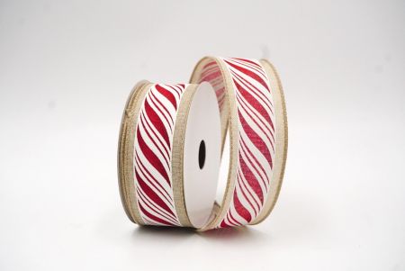 Light Brown Swirl Candy Canes Wired Ribbon_KF8552GC-13-183