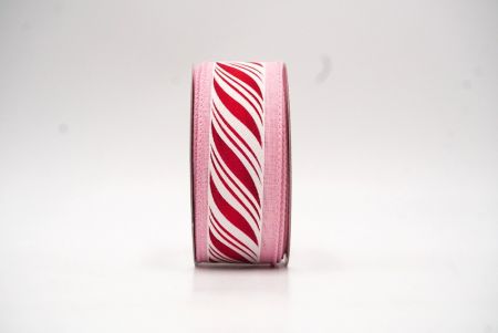 Pink Swirl Candy Canes Wired Ribbon_KF8552GC-5-5