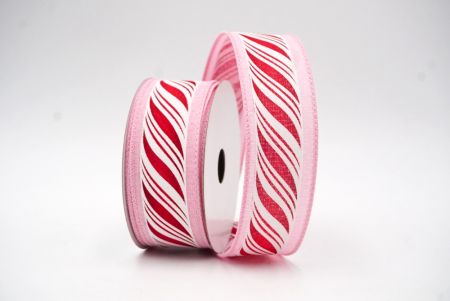 Pink Swirl Candy Canes Wired Ribbon_KF8552GC-5-5