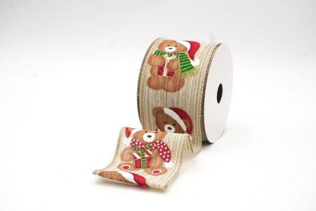 Hellbraunes Santa-Bär & Geschenke Drahtband_KF8555GC-13-183