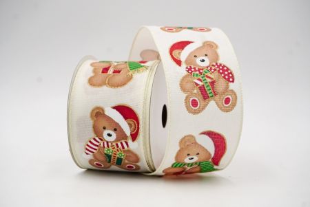 Weißes Santa-Bär & Geschenke Drahtband_KF8556GC-2-2