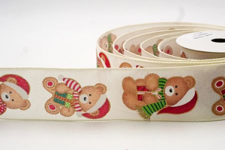 Ruban en fil de fer Ours Santa Blanc & Cadeaux_KF8556GC-2-2