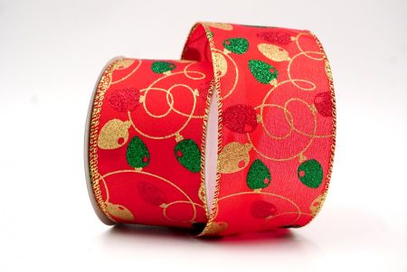 Red_Glittery Christmas Light Wired Ribbon_KF8557G-7