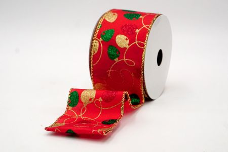 Red_Glittery Christmas Light Wired Ribbon_KF8557G-7