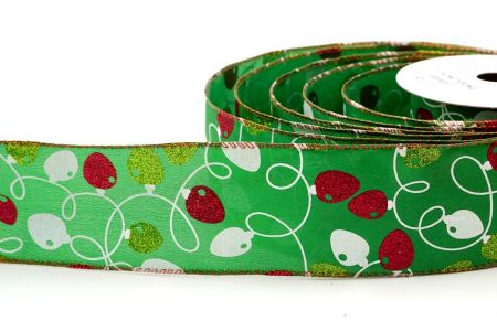 Green_Glittery Christmas Light Wired Ribbon_KF8559GR-3