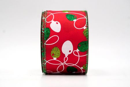 Red_Glittery Christmas Light Wired Ribbon_KF8561GH-7