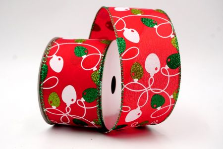 Red_Glittery Christmas Light Wired Ribbon_KF8561GH-7